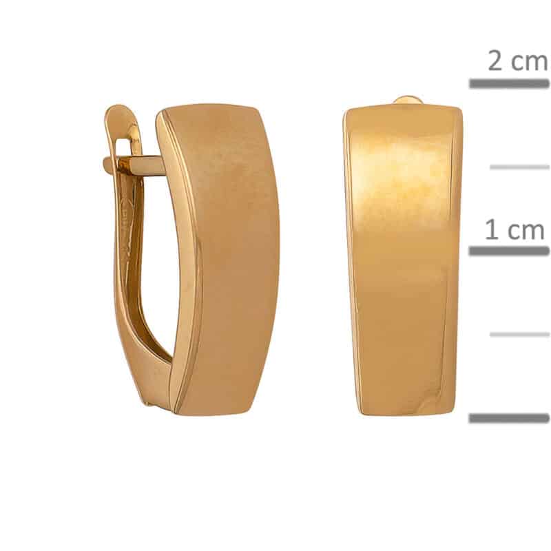 Kolczyki z żółtego złota gładkie na angielskim zapięciu 84426
