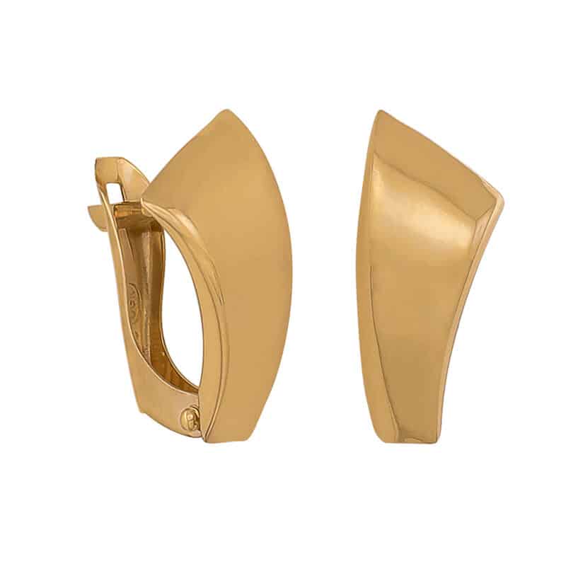 Kolczyki z żółtego złota gładkie na angielskim zapięciu 84427