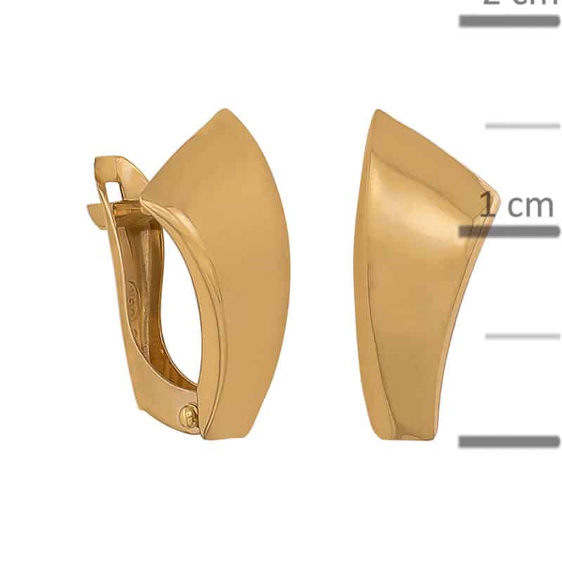 Kolczyki z żółtego złota gładkie na angielskim zapięciu 84427