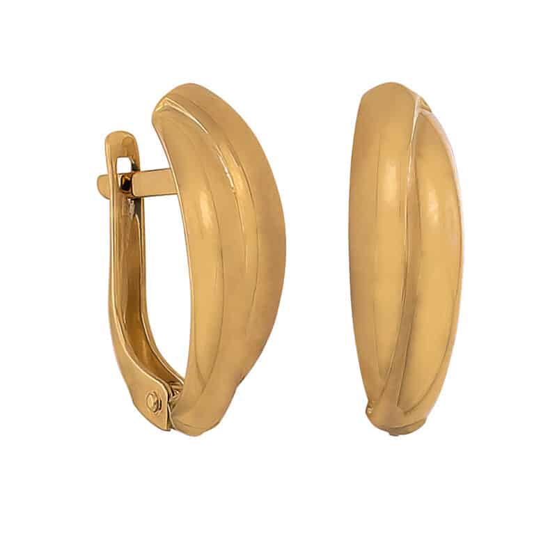 Kolczyki z żółtego złota grawerowane na angielskim zapięciu 84429