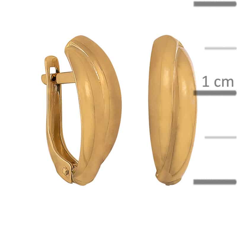 Kolczyki z żółtego złota grawerowane na angielskim zapięciu 84429