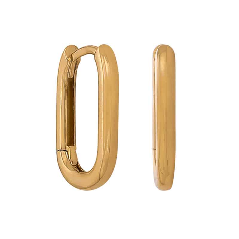 Kolczyki z żółtego złota gładkie na zatrzask 84431