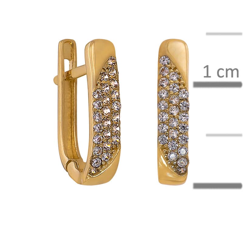 Kolczyki złote z cyrkoniami na zapięciu angielskim 84433