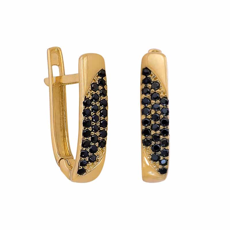 Kolczyki złote z cyrkoniami na zapięciu angielskim 84434