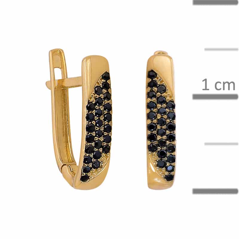 Kolczyki złote z cyrkoniami na zapięciu angielskim 84434