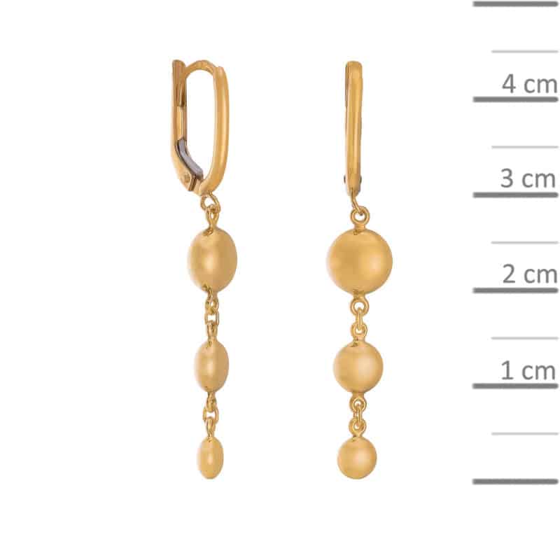 Kolczyki wiszące z żółtego złota na francuskim zamku 84437