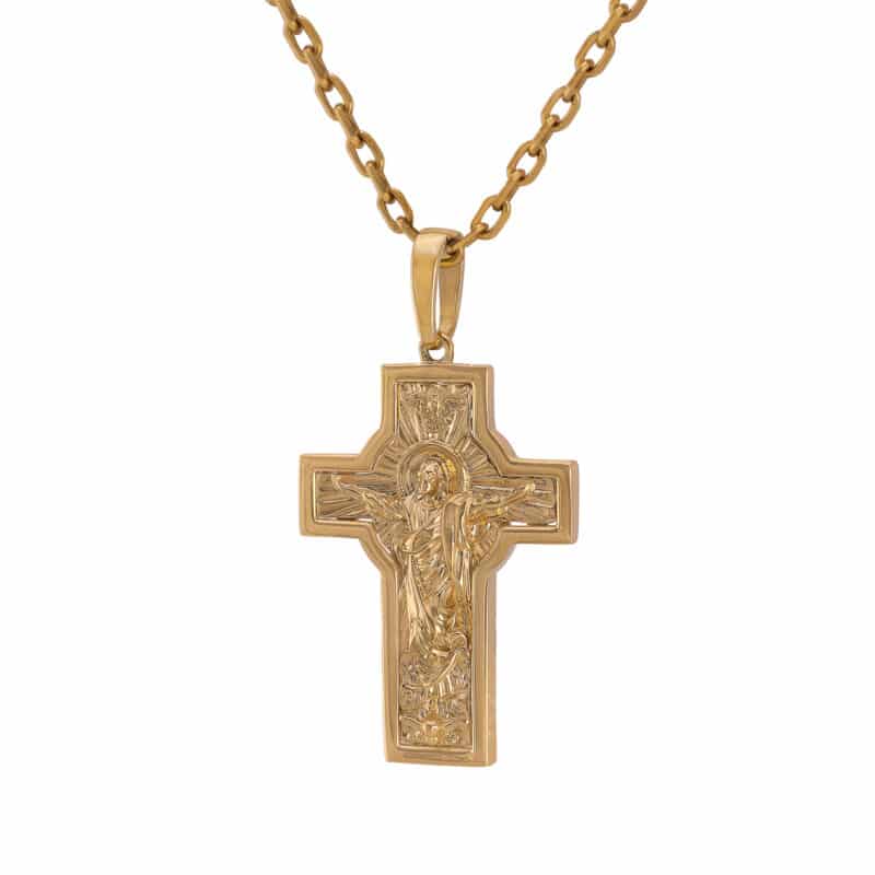 Krzyżyk z żółtego złota z Pasyjką 84373