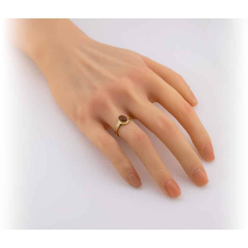 Pierścionek z żółtego złota z kamieniem piasek pustyni 84465