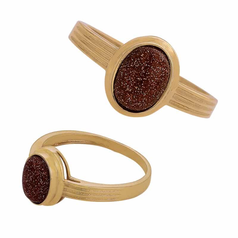 Pierścionek z żółtego złota z kamieniem piasek pustyni 84465