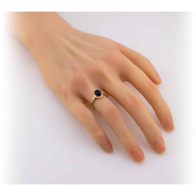 Pierścionek z żółtego złota z kamieniem noc kairu 84466