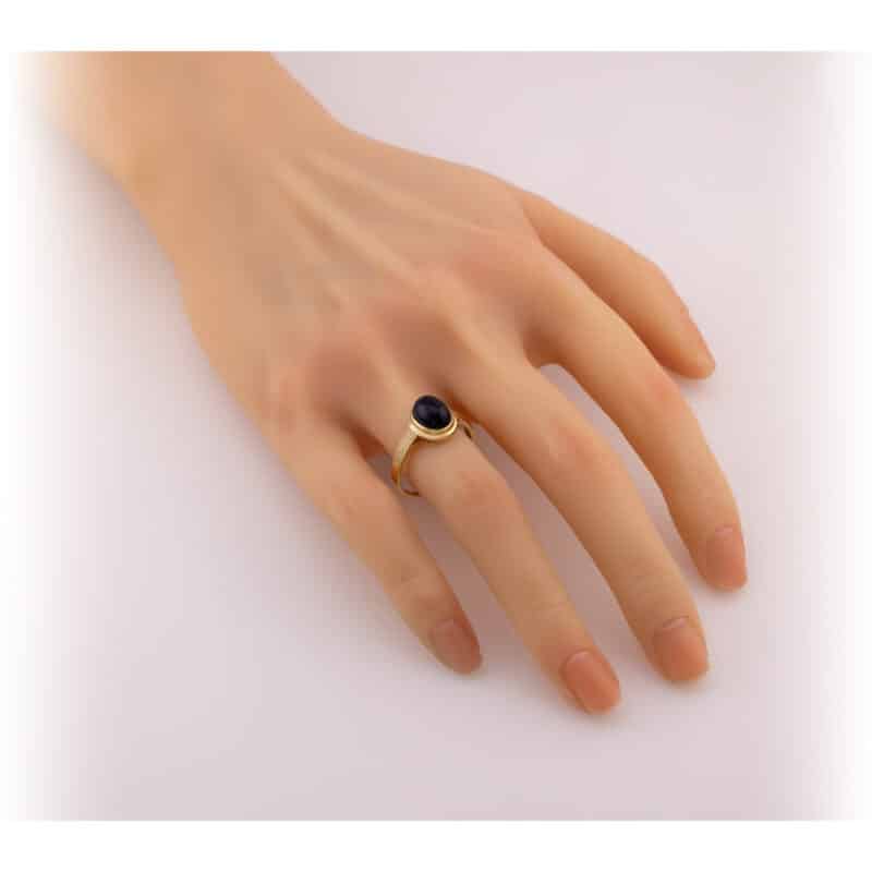 Pierścionek z żółtego złota z kamieniem noc kairu 84467