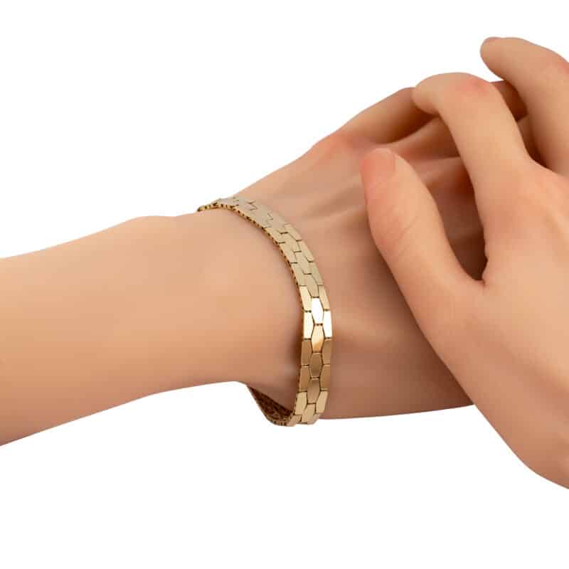 Bransoletka z żółtego złota szeroka blaszkowa 84347