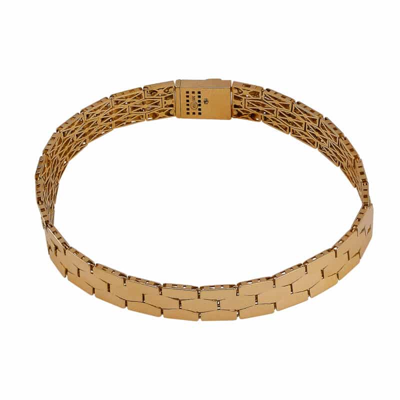 Bransoletka z żółtego złota szeroka blaszkowa 84347