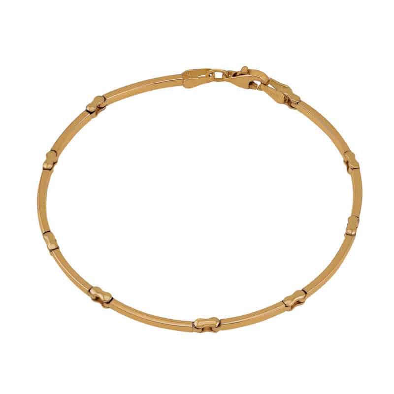 Bransoletka z żółtego złota z gładkimi elementami 84352