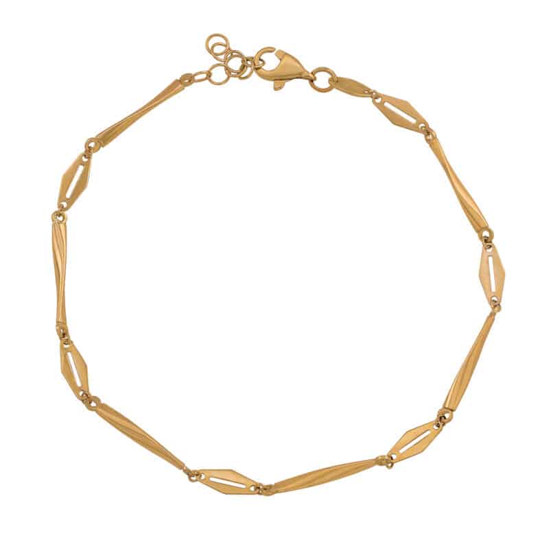 Bransoletka z żółtego złota z gładkimi elementami 84354