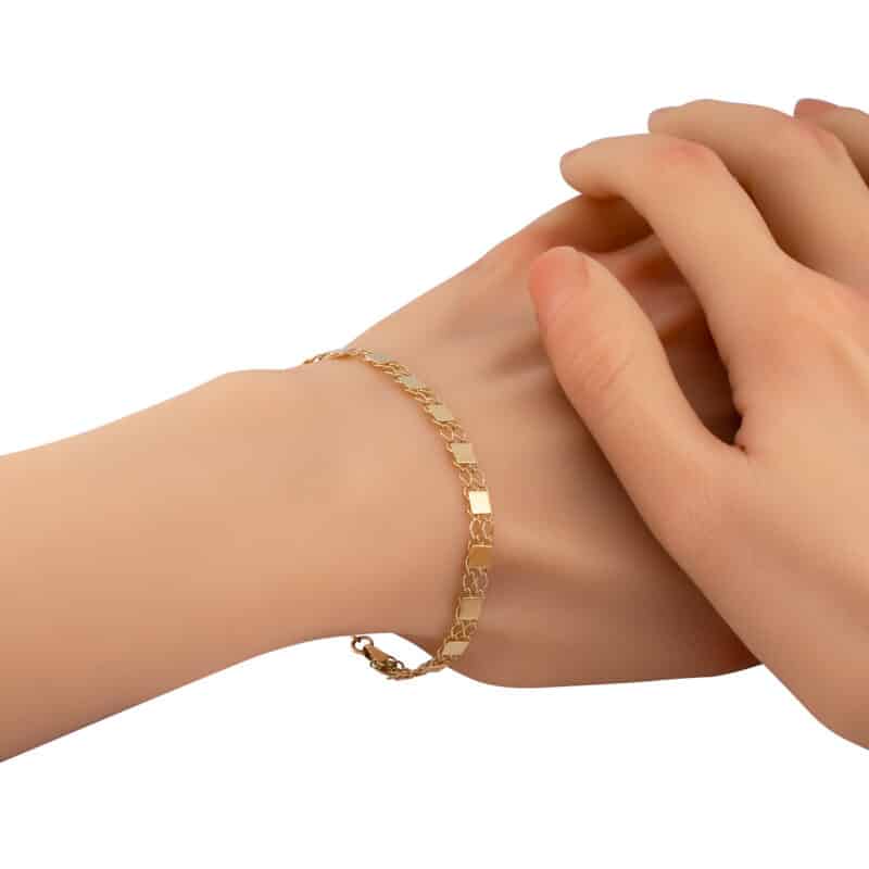 Bransoletka z żółtego złota blaszkowa 84355