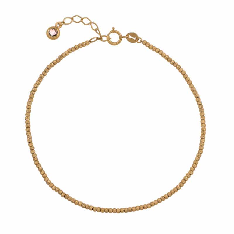 Bransoletka z żółtego złota z diamentowanych kuleczek 84362