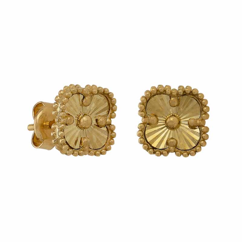 Złote Kolczyki Koniczynki– Diamentowane Szczęście 85193