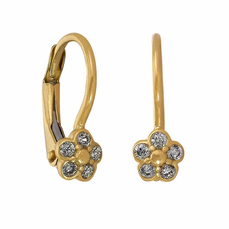 Złote Kolczyki– Lśniące Kwiatuszki z Cyrkoniami 85199