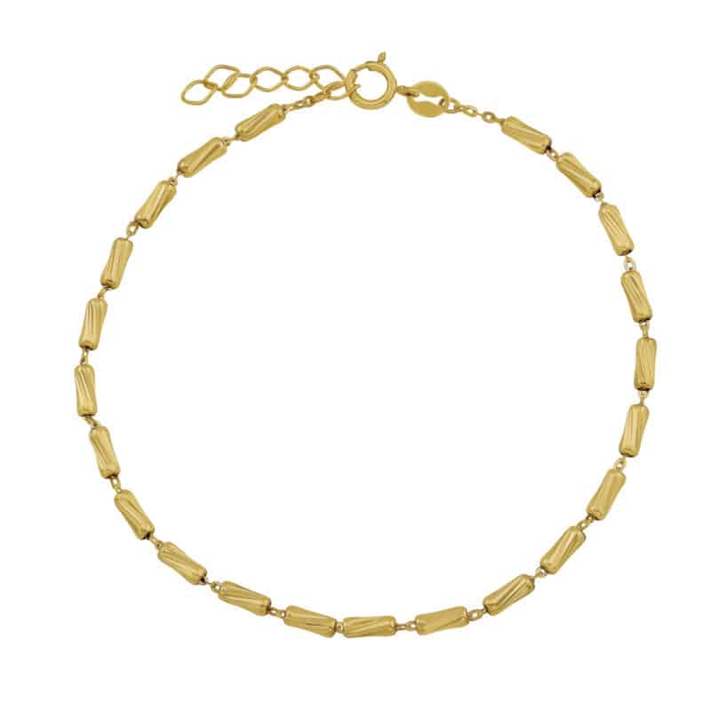 Złota bransoletka z diamentowanymi podłużnymi elementami 85213