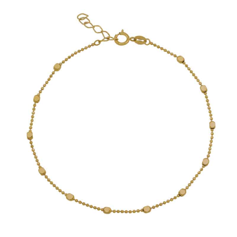 Bransoletka z żółtego złota z diamentowanymi kwadracikami 85218