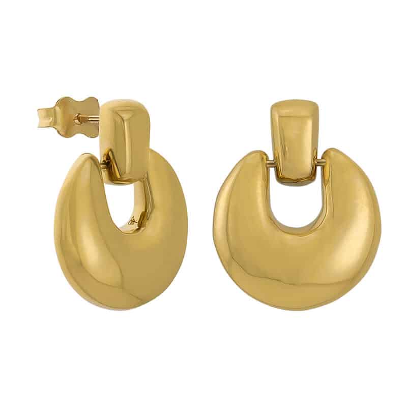 Złote kolczyki z kołem na sztyfcie 85140