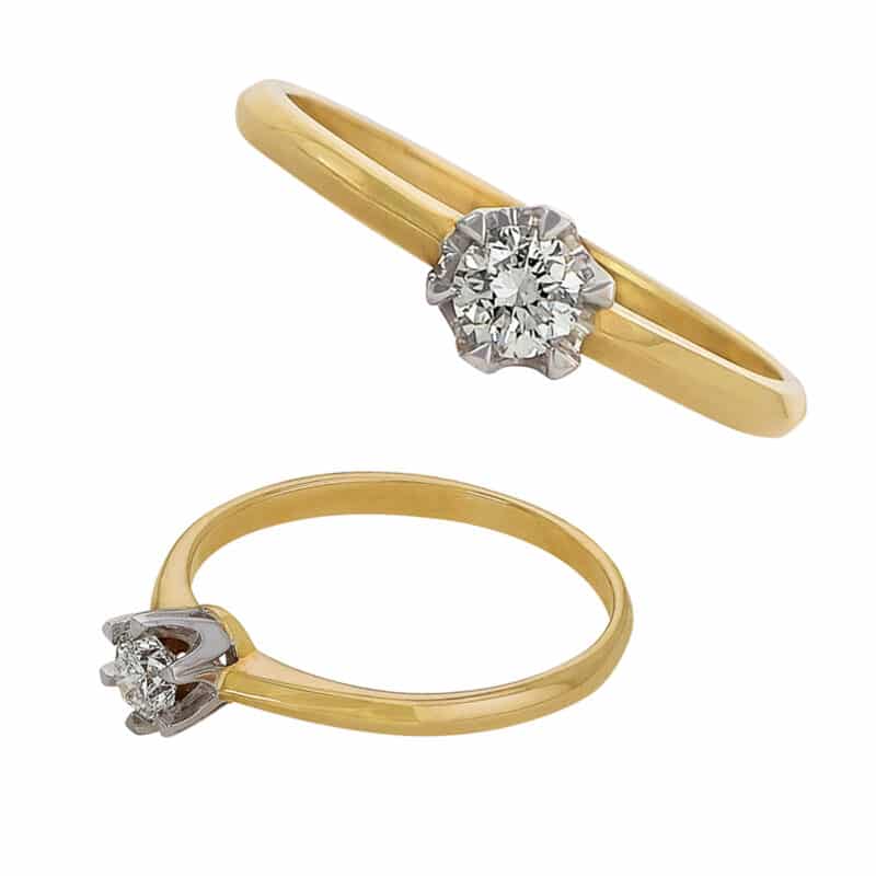 Pierścionek z brylantem w żółtym złocie 0,20ct 85270