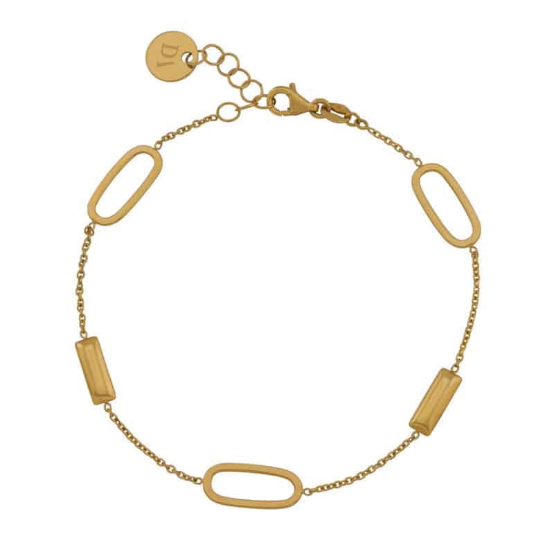 Złota Bransoletka z Geometrycznymi Owalmi i Tubkami Dall'Acqua 82835
