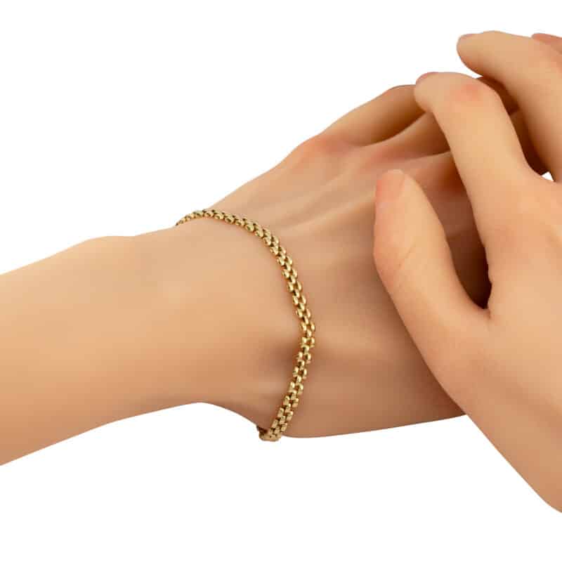 Złota Bransoletka Segmentowa o Regularnym Wzorze 85128