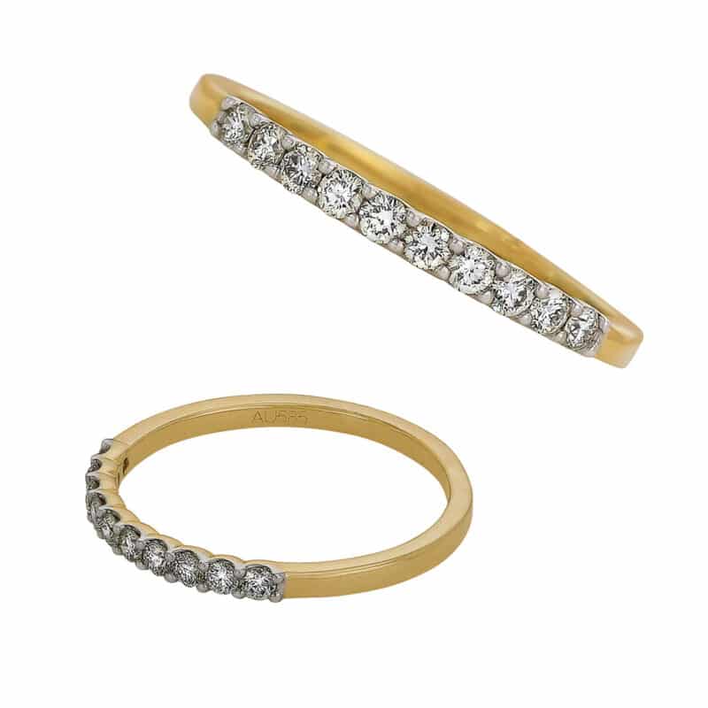 Złoty Pierścionek Obrączkowy z brylantami 85276