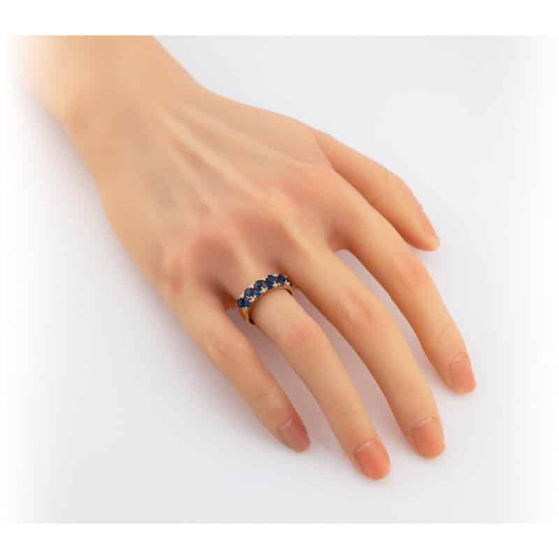 Złoty Pierścionek z Szafirami i Brylantami 85278