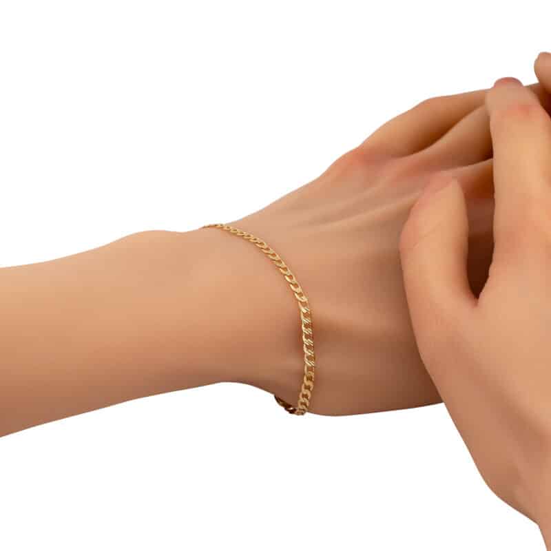 Złota Bransoletka o Klasycznym Splocie Pancerka 82467