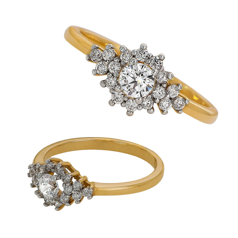 Złoty Pierścionek „Gwiaździsta Konstelacja” – Bogate Zdobienie i Blask - 84506