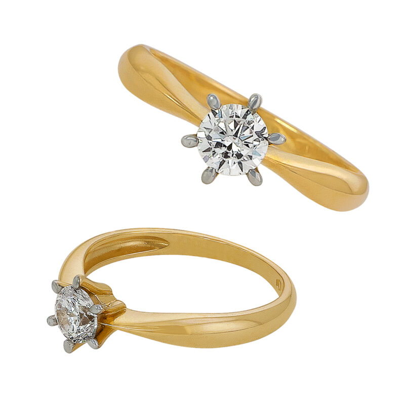 Złoty Pierścionek Zaręczynowy – Klasyczna Elegancja i Ponadczasowy Blask - 84515