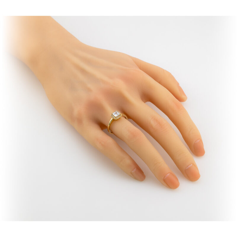 Złoty Pierścionek Zaręczynowy – Geometryczna Precyzja i Królewski Blask - 84715