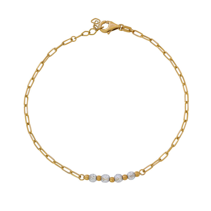 jubiler-jubiler Złota bransoletka z diamentowanymi kulkami - 85886